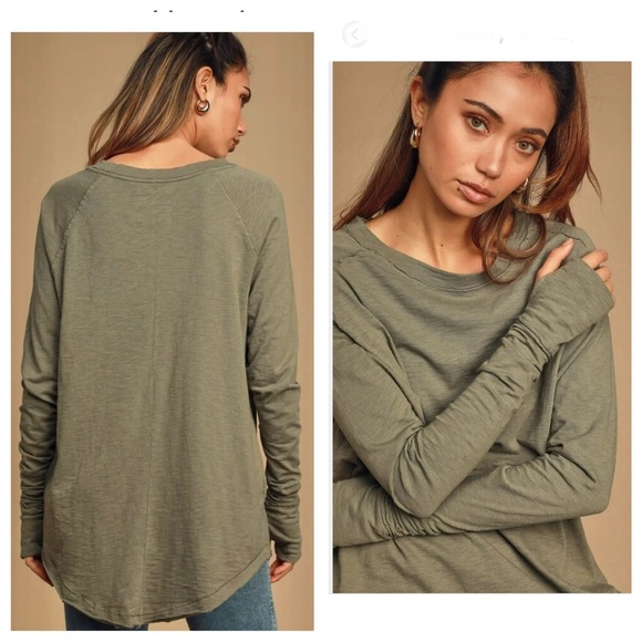 NWT Free People x We The Free Arden Tee in Army Green - Picture 1 of 12